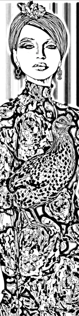 Free colorable bookmarks of a woman standing proudly